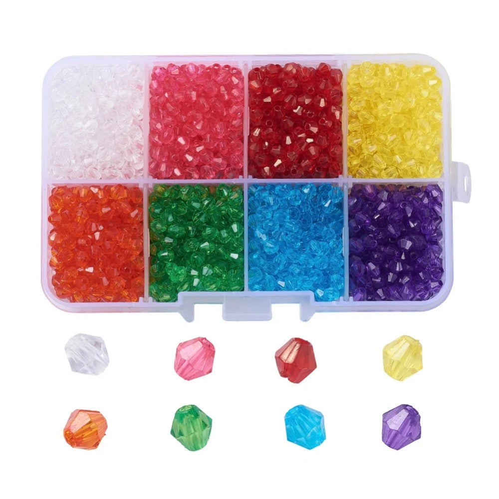 Colorful Transparent Acrylic Beads 4mm 6mm 8mm for DIY Jewelry Making