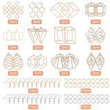 12 Pairs Wood Earring Making Kit Geometric Charms Hooks Findings