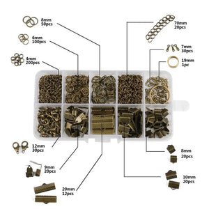 DIY Jewelry Findings Tools Set Jump Rings Lobster Clasps Earring Hooks Beads Kit
