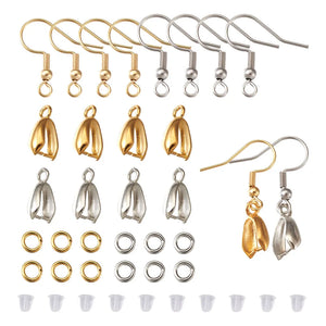 Earring Hooks Ice Pick Bails Jump Rings Ear Nuts DIY Jewelry Kit
