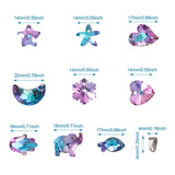Glass Pendants Mixed Shapes Charms with Snap on Bails