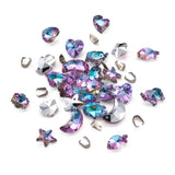 Glass Pendants Mixed Shapes Charms with Snap on Bails