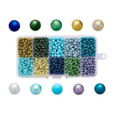 Glass Pearlized Round Ball Glass Pearl Beads 4-10mm Jewelry Making Crafts