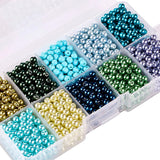 Glass Pearlized Round Ball Glass Pearl Beads 4-10mm Jewelry Making Crafts