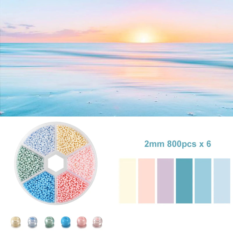 Glass Seed Beads Czech Charm Spacer Kit DIY Jewelry Making Supplies