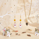 36pcs Mixed Cat & Dog Enamel Pendants, Golden Plated Zinc Alloy