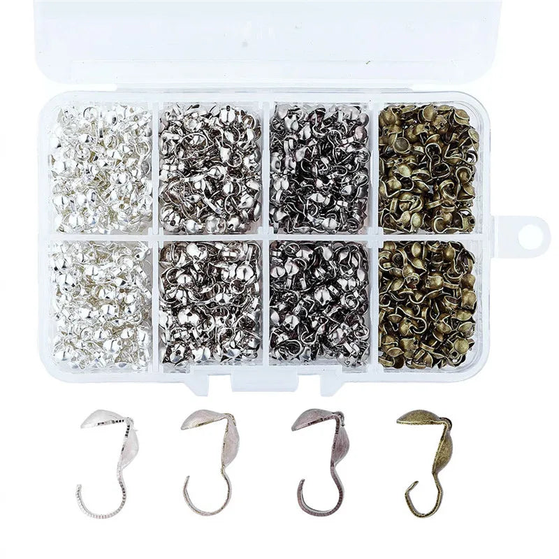 Iron Clamshell Bead Tips for Jewelry Making DIY 9x3mm