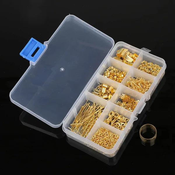 Jewelry Making Kit with Crimp End Clasps, Lobster Clasps, Jump Rings