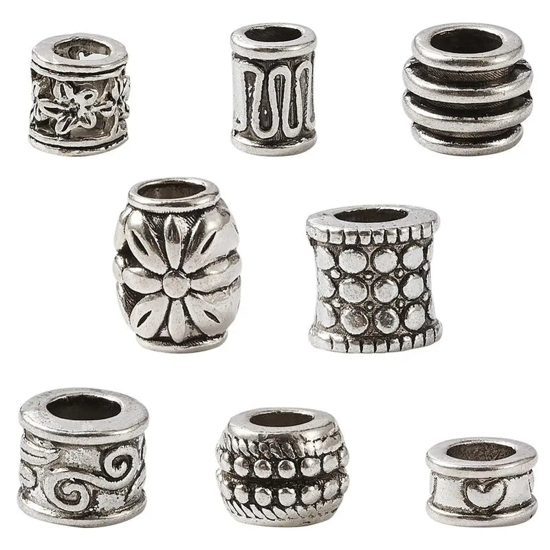 Metal Spacer Large Hole Beads Hair Beads Beard Crafts for Jewelry DIY Making