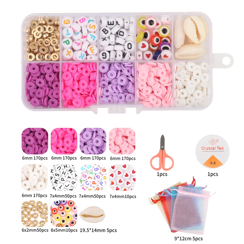 Polymer Clay Acrylic Jewelry Making Kit for DIY Bracelets & Necklaces