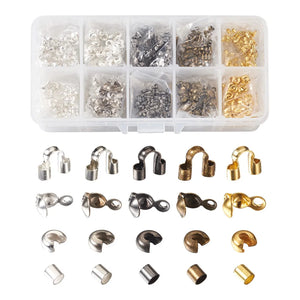Mixed Brass Crimp Beads and Covers for Jewelry Making