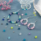 Mixed Glass Beads Kit with Scissors & Elastic Thread for DIY Jewelry