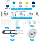 Mixed Glass Beads Kit with Scissors & Elastic Thread for DIY Jewelry
