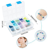 Mixed Glass Beads Kit with Scissors & Elastic Thread for DIY Jewelry