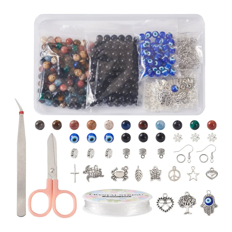Mixed Gemstone Lampwork Beads DIY Kit
