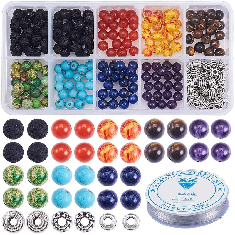 Natural Stone Beading Kit for DIY Chakra Jewelry