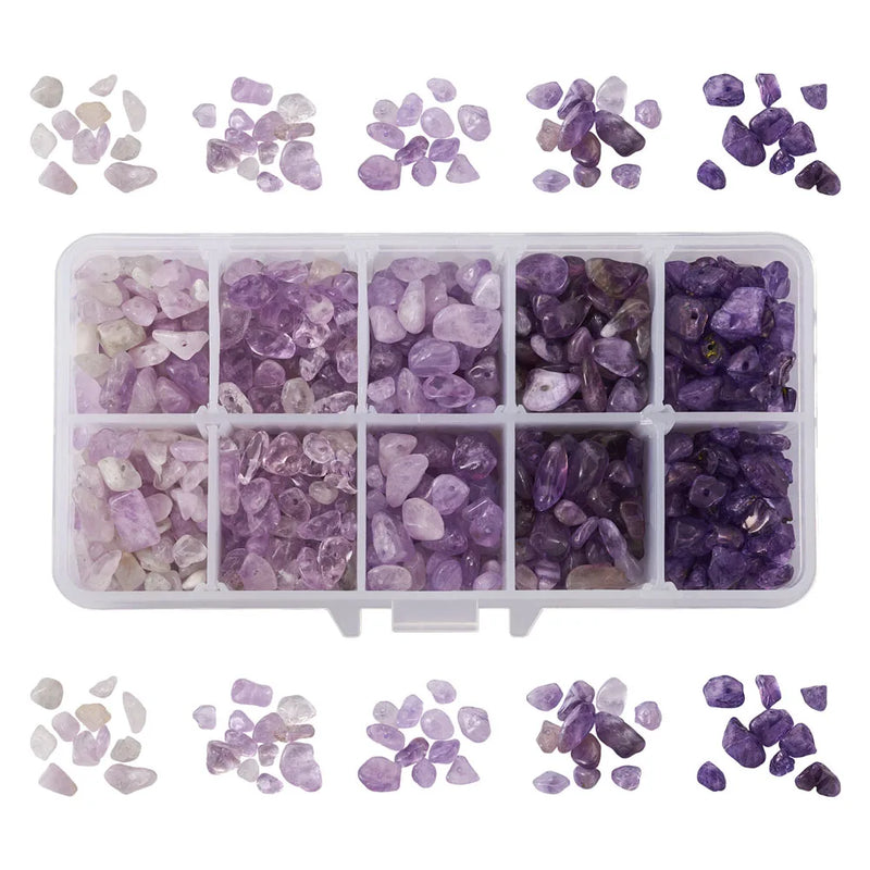 Natural Amethyst Chip Beads Gravel Stone Kit DIY Jewelry Making