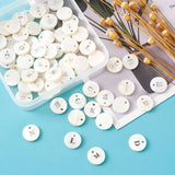 Natural Freshwater Shell Charms Flat Round Charms Beads for DIY Crafts