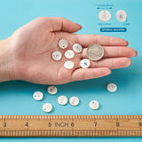 Natural Freshwater Shell Charms Flat Round Charms Beads for DIY Crafts
