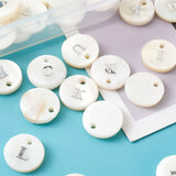 Natural Freshwater Shell Charms Flat Round Charms Beads for DIY Crafts