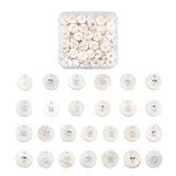 Natural Freshwater Shell Charms Flat Round Charms Beads for DIY Crafts