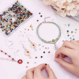 Stone Beads Jewelry Making Kit with Metal Findings and Elastic Thread