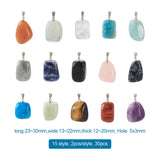 Mixed Stone Pendants Charms for DIY Necklace Bracelet