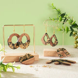 Resin Wood Earring Pendants Foil Teardrop Charms DIY Kit