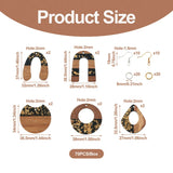 Resin Wood Earring Pendants Foil Teardrop Charms DIY Kit