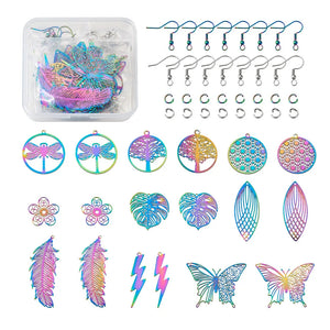 Stainless Steel Filigree Pendants Earring Making Kit