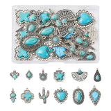 Synthetic Turquoise Stone Pendants for DIY Jewelry Making