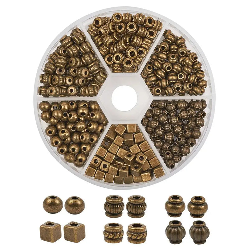 Tibetan Style Bead Spacers Mixed Shapes Antique Bronze Bead Charms
