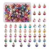 Glass Globe Pendant Charms with Glitter Sequins Inside for Jewelry Making