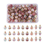 Glass Globe Pendant Charms with Glitter Sequins Inside for Jewelry Making