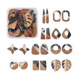 Geometric Leaf Charms Women Dangle Earrings Necklace Vintage Jewelry DIY