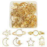 Matte Alloy Bezel Pendants DIY UV Resin Jewelry Mixed Shapes