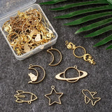 Matte Alloy Bezel Pendants DIY UV Resin Jewelry Mixed Shapes
