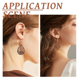 Walnut Wood Leaf Teardrop Earring Pendants with Hook Rings