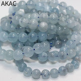 Natural Aquamarine Beads Bracelet 100% Approx 11+-0.3mm
