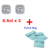 1CT 2CT Moissanite Diamond Ear Studs Earring Pass Diamond Test