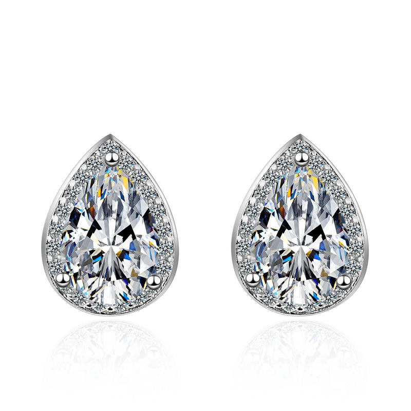 1CT 2CT Moissanite Diamond Ear Studs Earring Sterling Silver