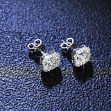 1CT 2CT Moissanite Diamond Ear Studs Earring Pass Diamond Test