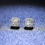 1CT 2CT Moissanite Diamond Ear Studs Earring Sterling Silver