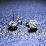 1CT 2CT Moissanite Diamond Ear Studs Earring Pass Diamond Test