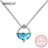 D Real Moissanite Pendant Necklace Lab Diamond S925 Sterling Silver Fine Jewelry