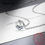 D Real Moissanite Pendant Necklace Lab Diamond S925 Sterling Silver Fine Jewelry