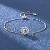 1CT Moissanite Bracelet 925 Sterling Silver Lab Diamond Bracelet Platinum Plated
