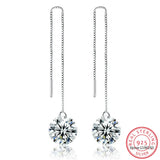 1CT Moissanite Long Drop Earrings 925 Sterling Silver