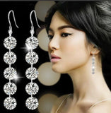 1CT Moissanite Long Drop Earrings 925 Sterling Silver