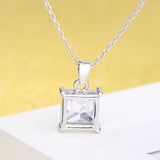 1CT Moissanite Necklace 925 Silver Pendant for Women